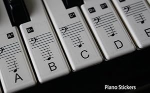 Music Keyboard or Piano Stickers 88 KEY SET learn to play faster clear
