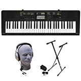 Casio Inc. CTK2400 PPK 61-Key Premium Portable Keyboard Package with Samson HP30 Headphones, Stand and Power Supply